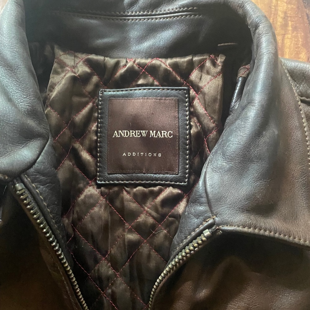 Distressed leather jacket